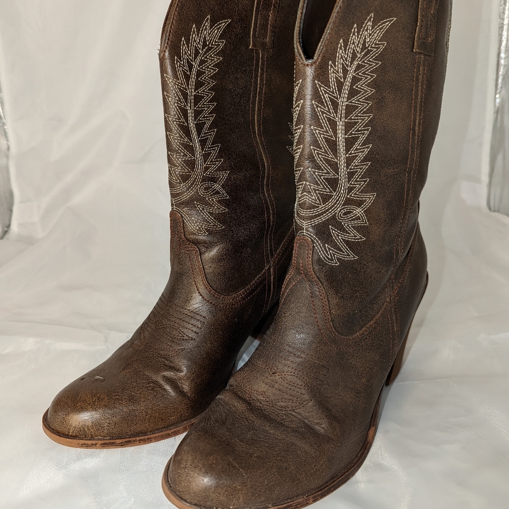 No Boundaries "Alexis" Brown High Heeled Cowboy Boots Women's Size 5.5